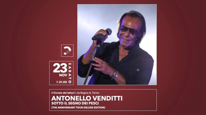 Antonello Venditti: sabato 23 novembre al Circolo dei lettori